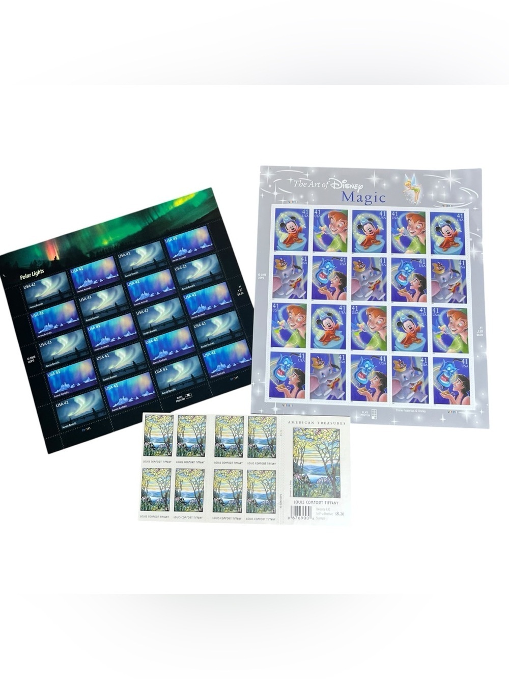 VTG 2006 Collectible Postage Stamps $0.41 Disney Northern Lights, Etc. 3 Sheets